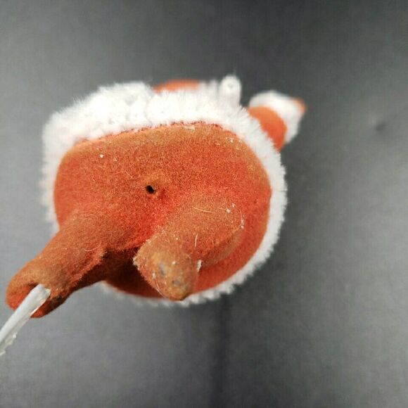 MCM Santa Claus Christmas Kitsch Floral Pick Flocked Vintage Mid Century Modern - Picture 7 of 16